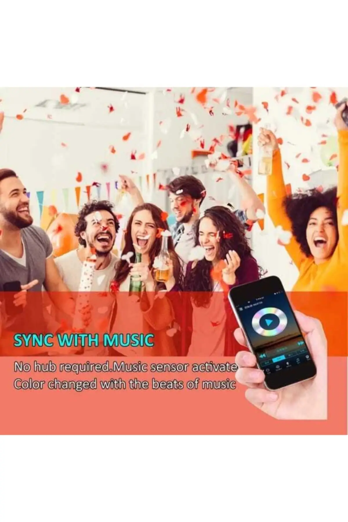 Bombilla Led inteligente de 9w que cambia de Color, luz de baile de ocio, Apple Store, Google Play