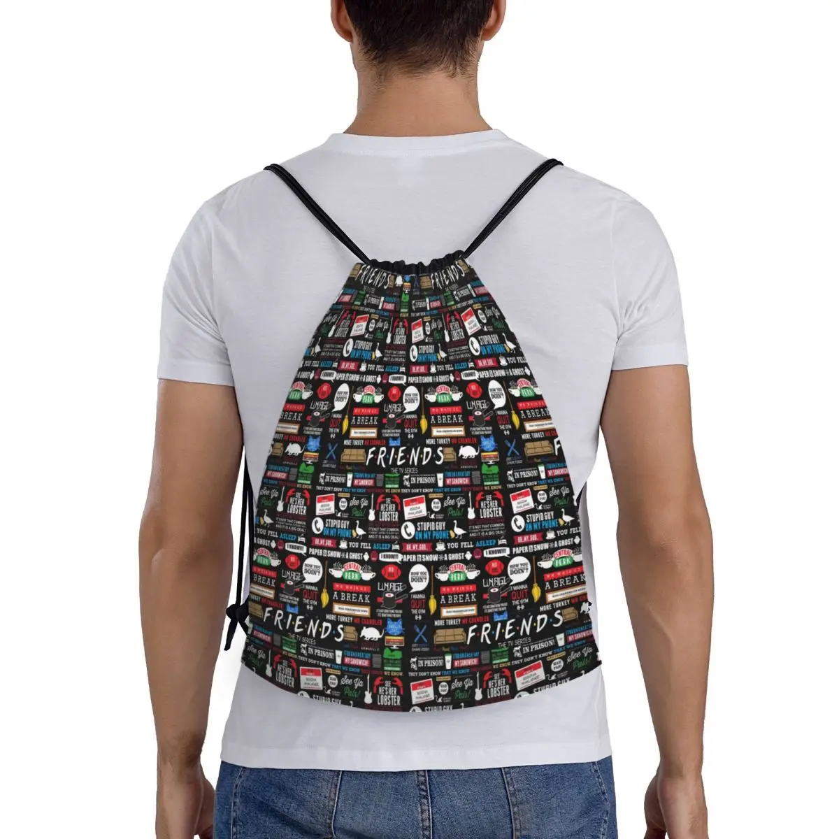 Sac à Dos de Rangement Personnalisé pour Homme et Femme, observateur, Émission de Télévision Amusante, Collage de Proximité