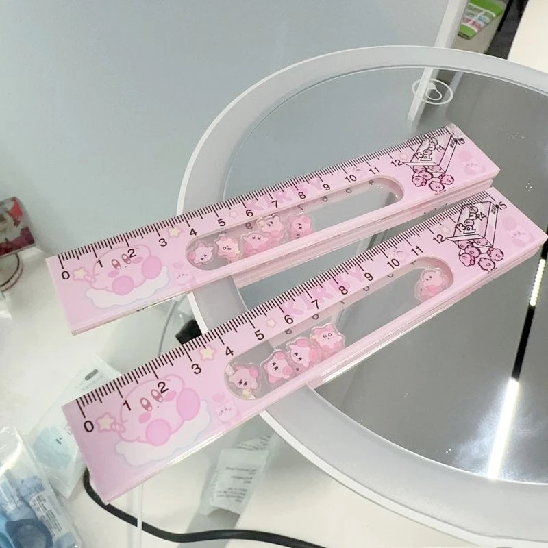 جديد Kawaii كيربي حاكم أنيمي الكرتون طالب مسطرة مستقيمة 15 سنتيمتر عالية قيمة الرسم الاكريليك هزة حاكم اللوازم المدرسية الهدايا #6