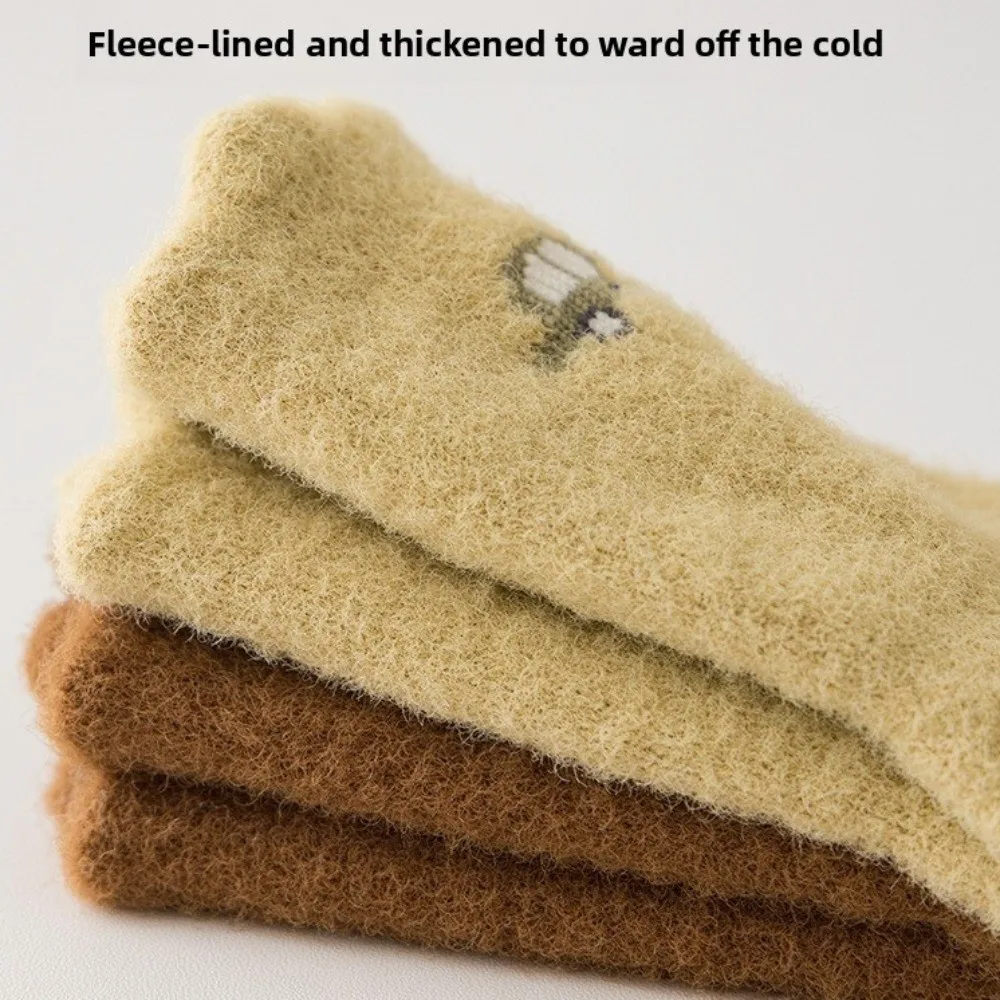 

2 пары новых милых носков с животными, утолщенные, дышащие, теплые зимние носки из кораллового флиса, термообувь для дома