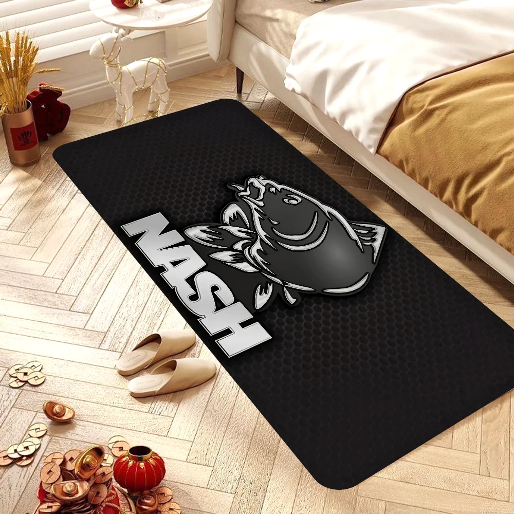 Nash Fishing Logo  Floor Mat Bathroom Mat Kids Room Bedroom Decoration Balcony Anti-Slip Doormat Living Room Bedside Area Rugs