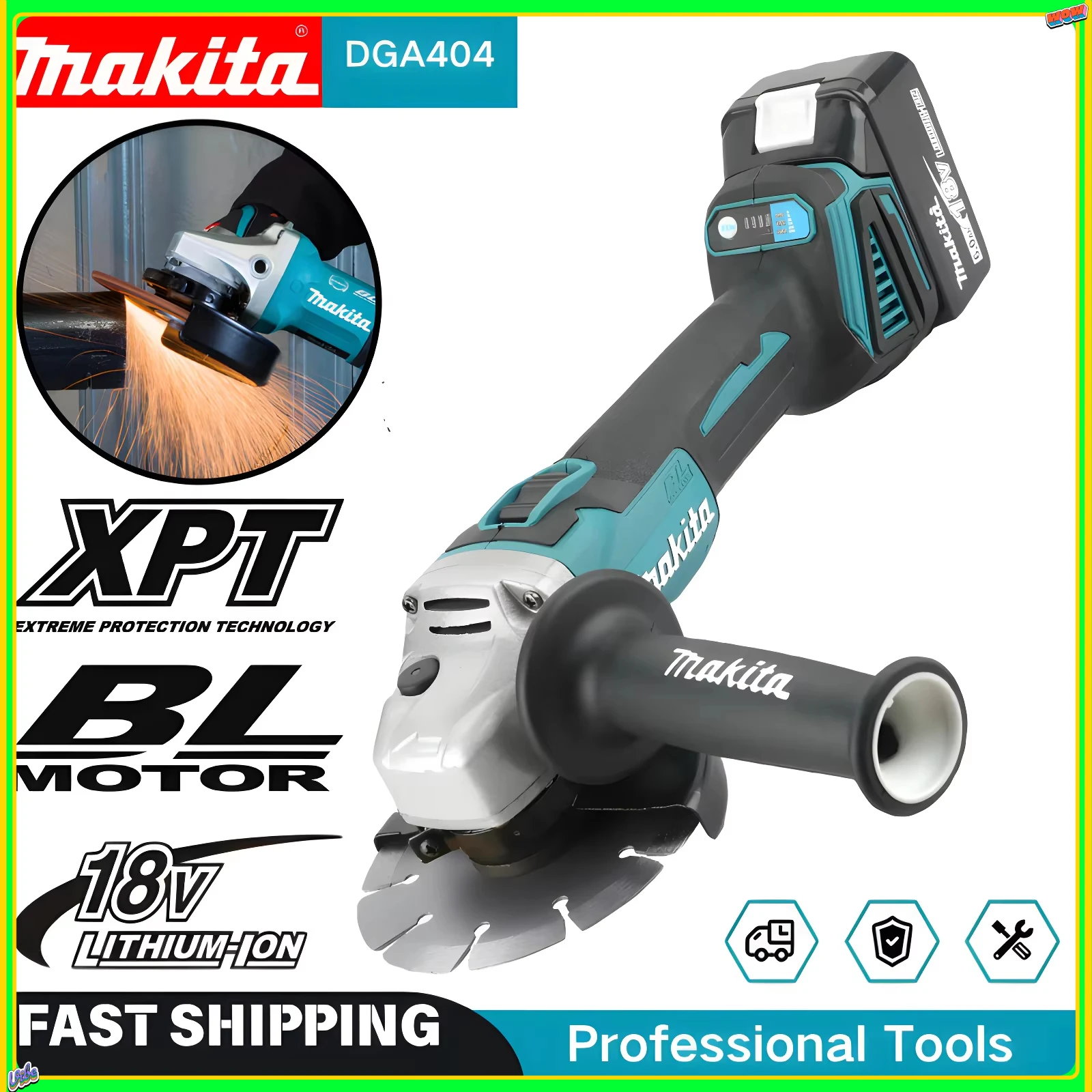 

Makita DGA404 100MM Electric Angle Grinder Metal Wood Grinder Cordless Grinding Polishing Cutting Machine Power Tool