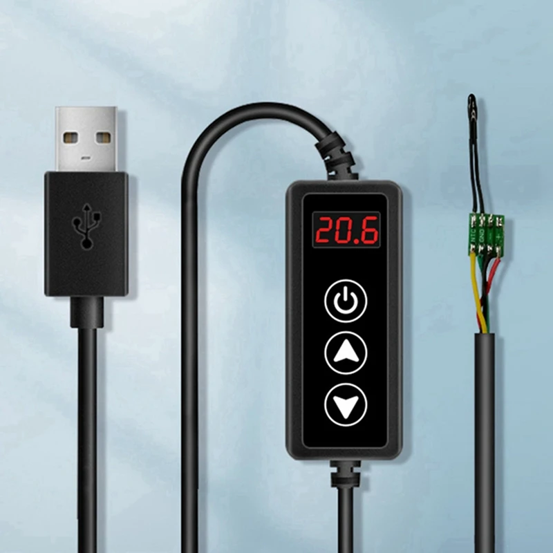 Ttkk-ミニUSBサーモスタットスイッチ,LEDデジタル制御,温度コントローラー,温度計,新温度計,DC 5-24v