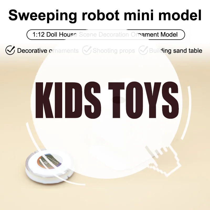 Miniaspiradora robótica de simulación para casa de muñecas, modelo de muebles para casa de muñecas, decoración, accesorios de escena micro, 1/12
