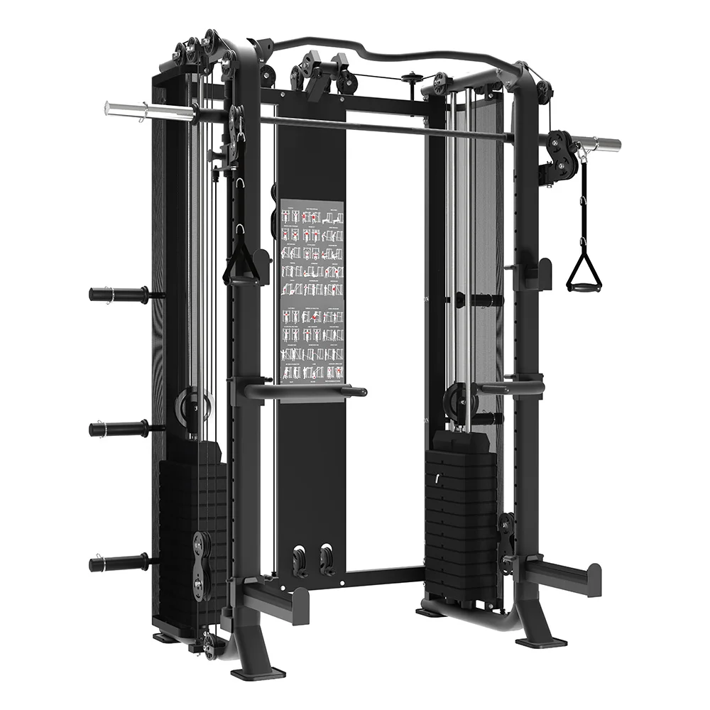 Gym Club Fitness and Bodybuilding Smith Machine Multi-station Functional Trainer Guangzhou Commercial Fitness Equipment Supplier