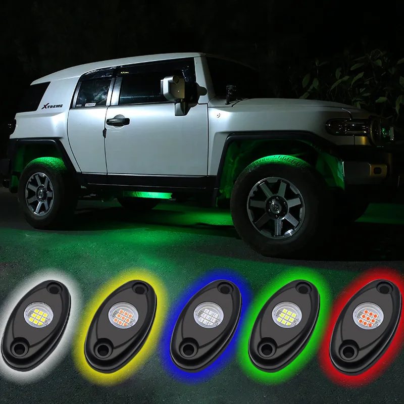 2/4/6pcs 9LED Car LED Rock Light Exterior Atmosphere Light Car Bottom Lamp For Jeep Offroad Truck ATV UTV Underbody Boat Side