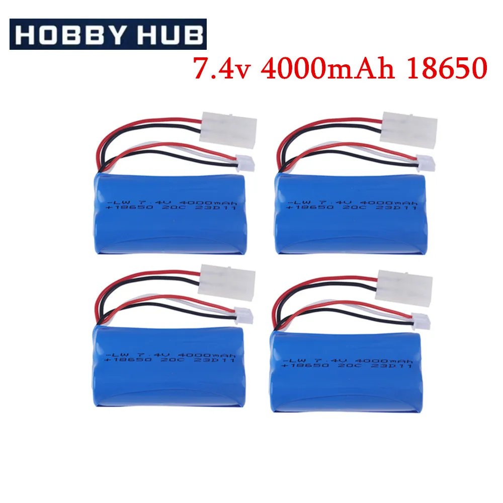 7.4V 4000mAH 25C Li-ion Batery with Tamiya Plug 2S for remote control helicopter Car Tank Boat Toy 7.4 V 18650 Toy Lipo battery