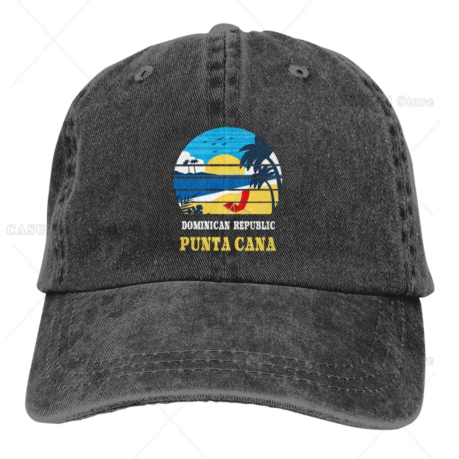 

Punta Cana Dominican Republic Souvenir 1 Denim Baseball Cap Golf Dad Hat Adjustable Vintage Washed Cotton Fashion