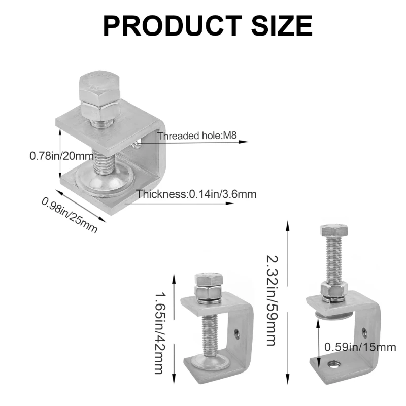 Stalen C-klemmen 20 mm houtwerk tijgers klemgereedschap miniatuur 20 mm tijgers klemmen