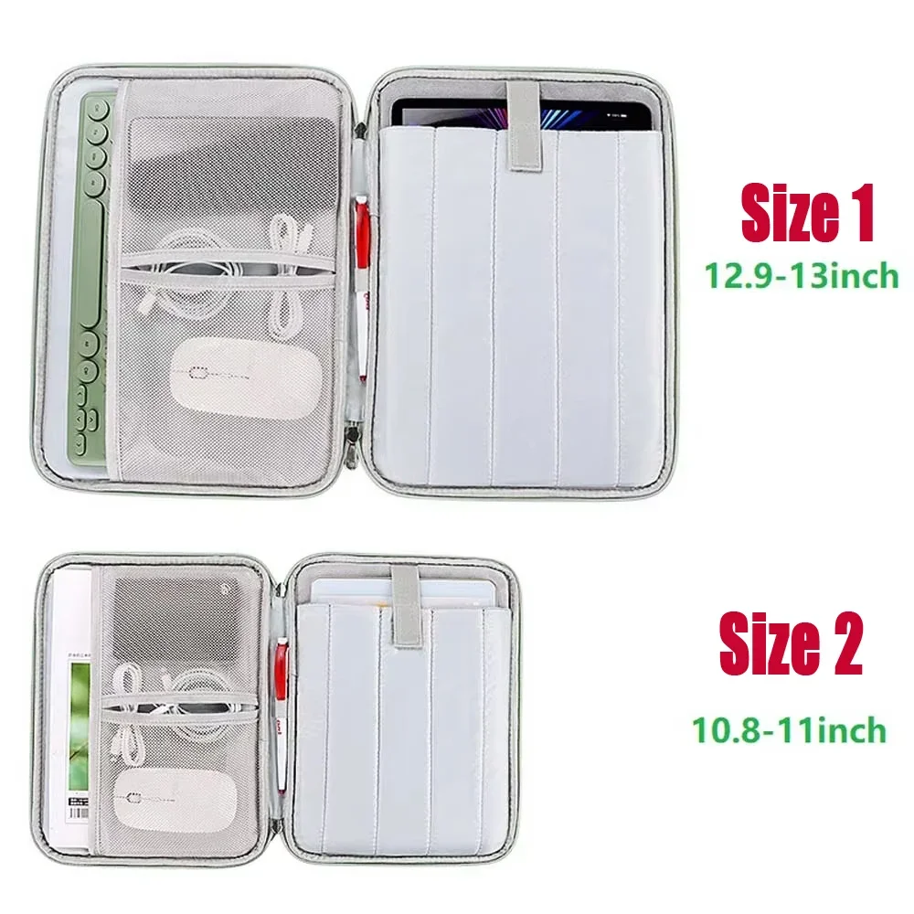 for Honor Pad X9a Tablet GT X9 Pro X8a Storage Bag Waterproof Sleeve Multi Pocket Handle Zip Pouch for Mouse Keyboard Carry Case