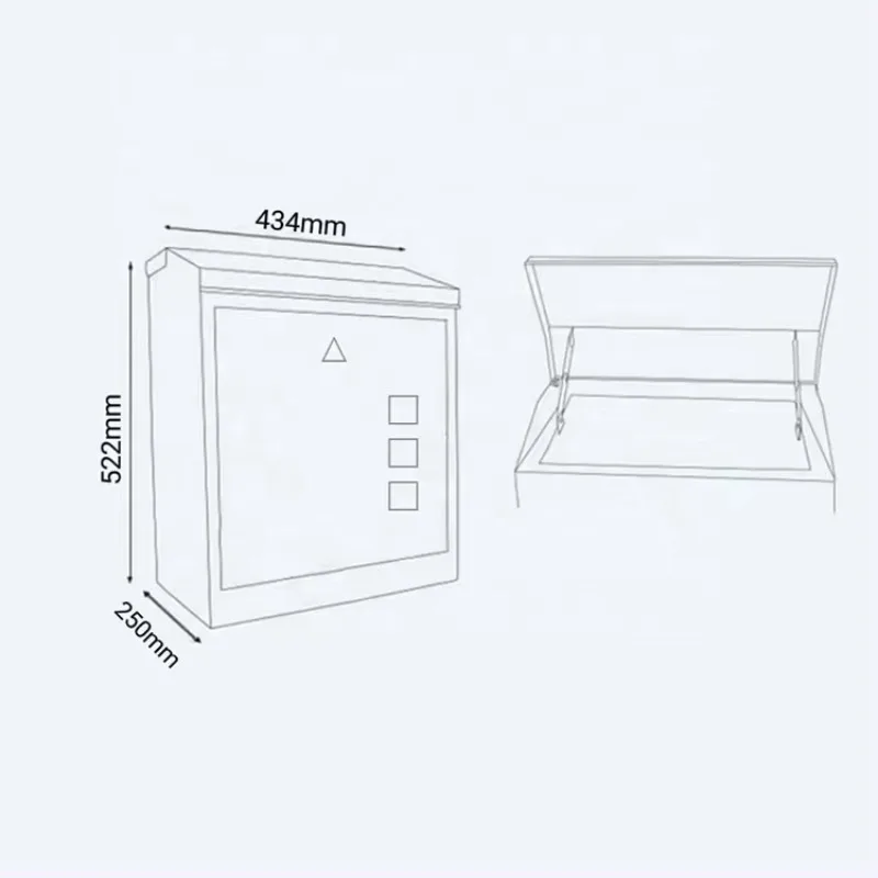 Household outdoor stainless steel express box newspaper box square hole with window