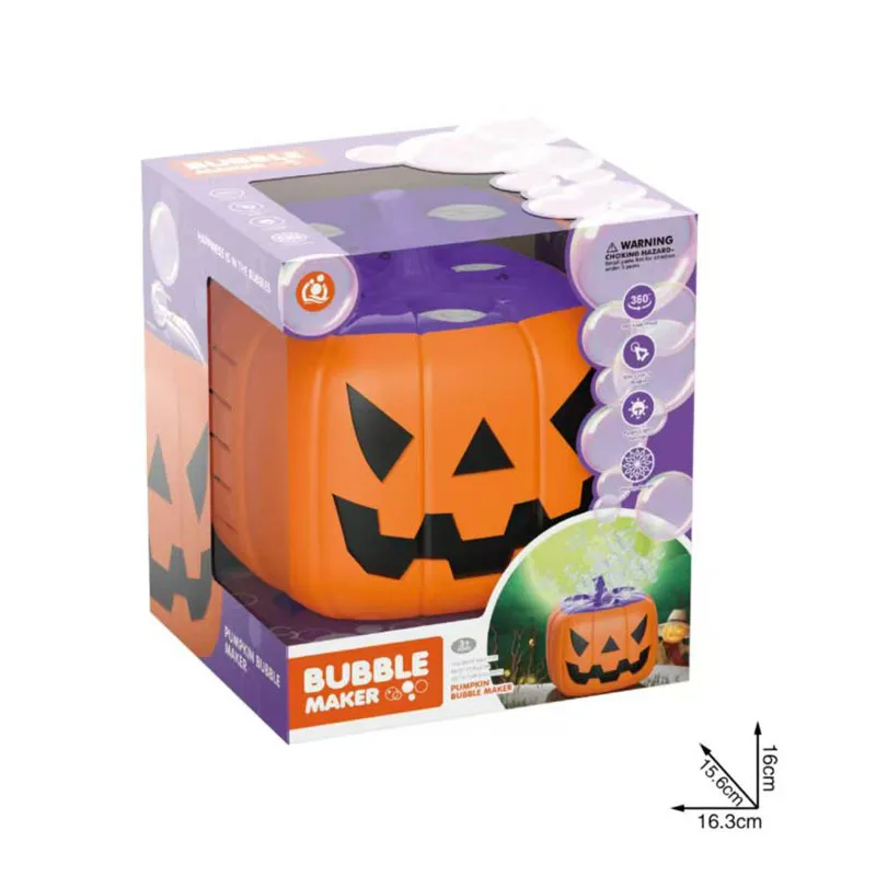 Máquina de burbujas de Halloween, juguete eléctrico de calabaza, fiesta fantasma con sonrisa bonita, máquina automática de soplado de burbujas, juguete de descompresión