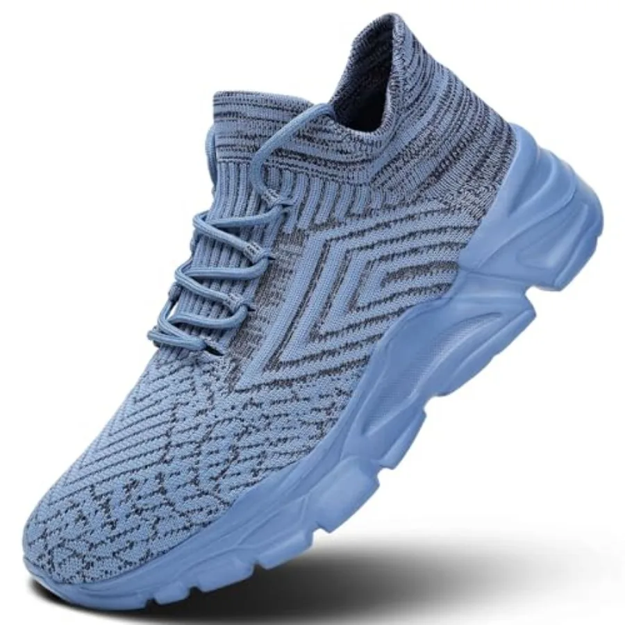 

Mens Walking Shoes Running Athletic Sports Sneakers Slip on Mesh Lightweight Breathable Tennis Gym Soft Sole