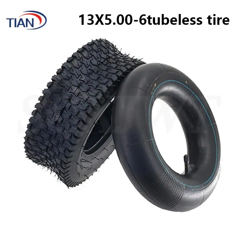 

6-inch 13x5.00-6 tire is applicable to gardening tractor, rider mower, ATV go-kart, drifting beach car accessories