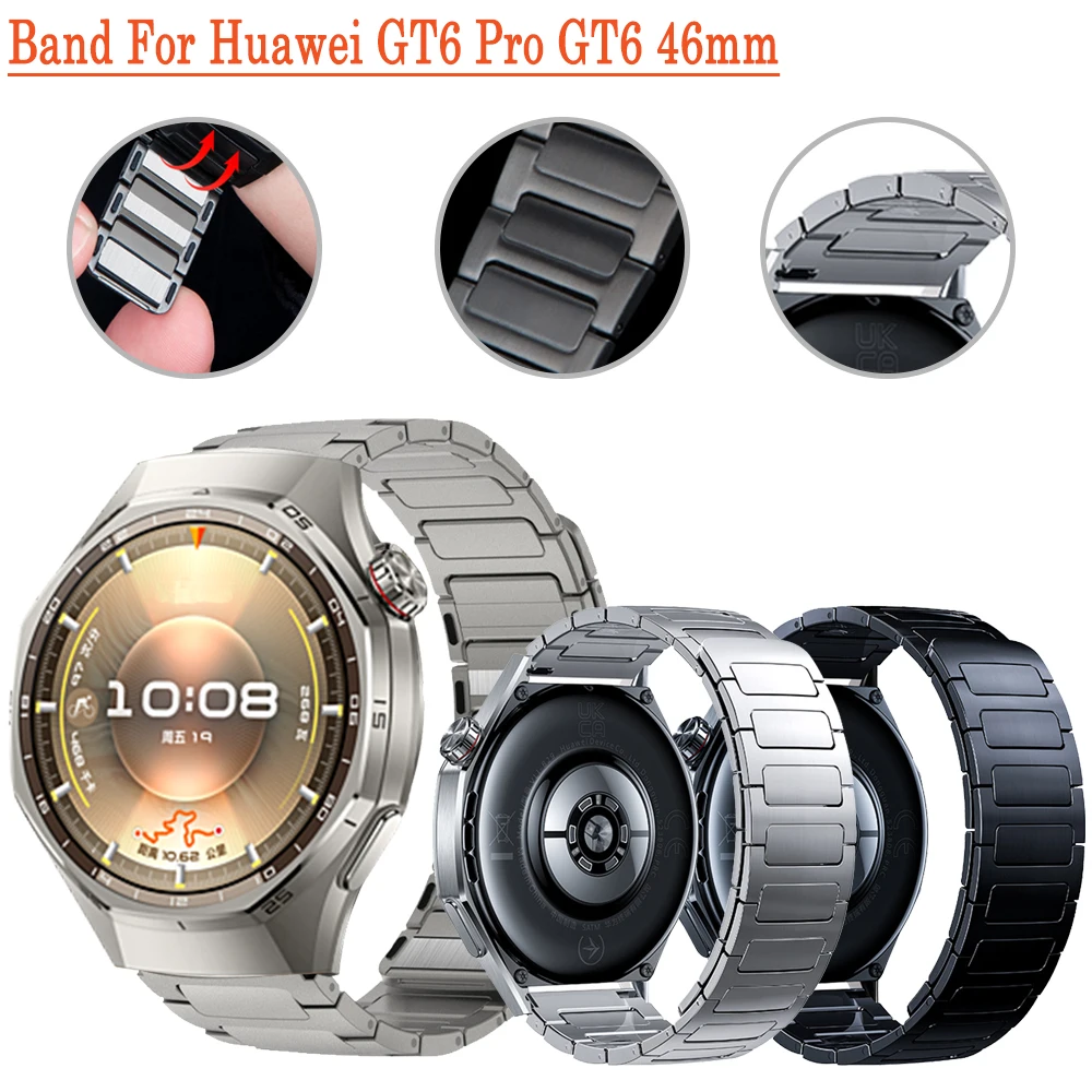 

Для Huawei Watch GT6 GT6 Pro 46 мм магнитный ремешок из нержавеющей стали деловой регулируемый ремешок на запястье для Huawei GT6/GT6 Pro 46 мм ремешок