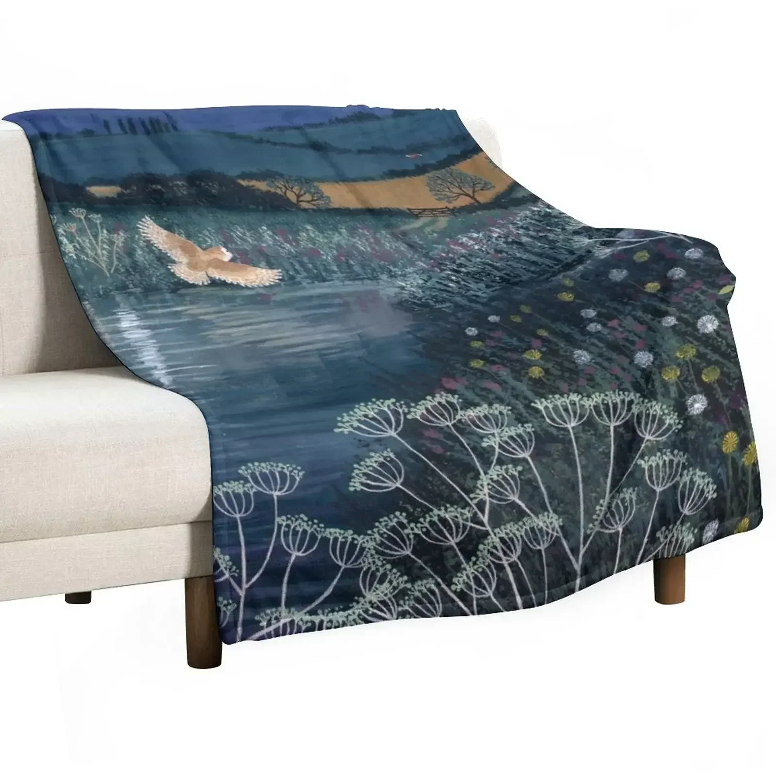 Over Moonlit Pool Throw Blanket Sofas Plaid on the sofa Luxury Brand Travel Fashion Sofas Warm Blankets