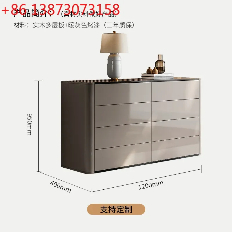 

Italian minimalist living room modern minimalist bedside cabinet bedroom light luxury solid wood locker