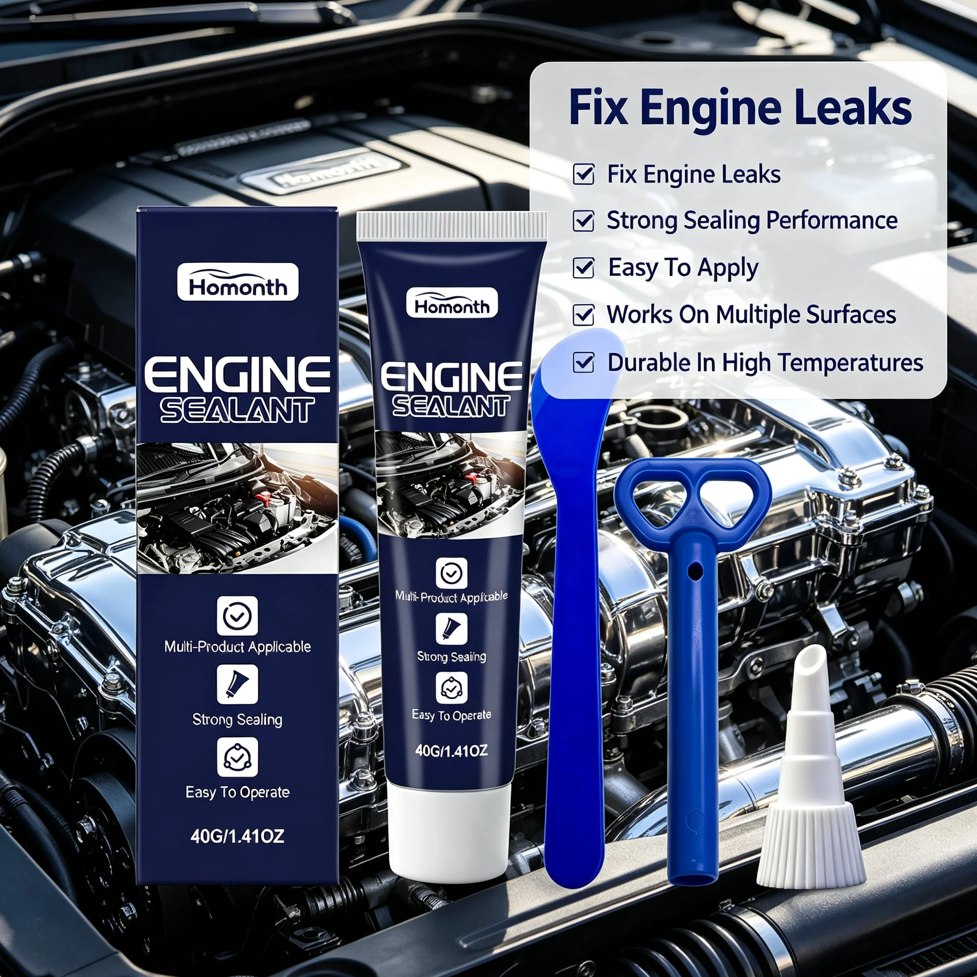 Motorcycle & Car Engine Sealant Hi-Temp RTV Silicone Gasket Maker Anti-Leak Waterproof Automotive Repair Sealing Adhesive
