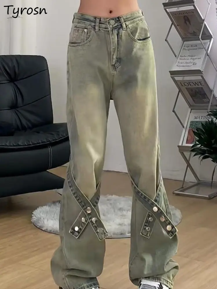 

Straight Jeans Women Loose High Waist Vintage Casual Spring Streetwear Fashion Cool American Style All-match Unisex College New