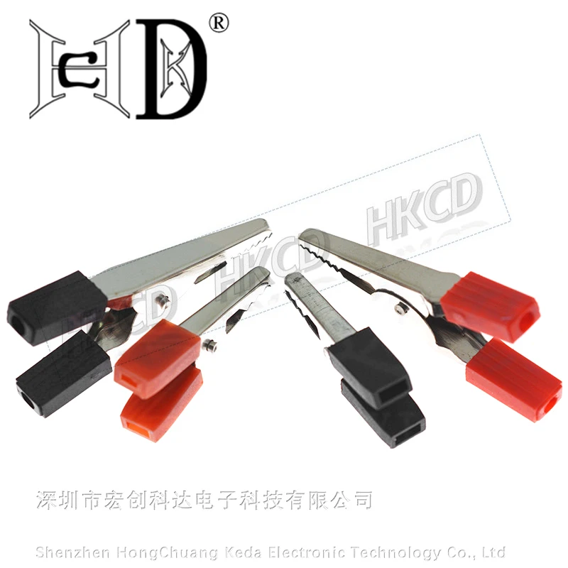 5pcs Red Black Alligator Clips Crocodile Terminal Test Electrical Battery Crocodile Clamp 33mm/48mm