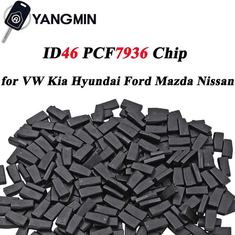 YANGMIN Chip Kunci Mobil ID46 Chip Transponder Karbon untuk VW Kia Hyundai Ford Mazda Nissan Honda Peugeot Citroen