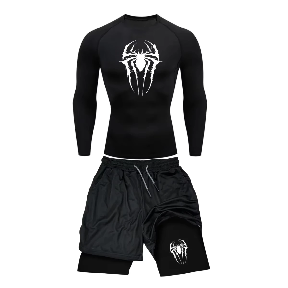 Imagen 7: Traje deportivo ajustado para hombre, pantalones cortos de entrenamiento de boxeo Muay Thai, traje de compresión, ropa deportiva, traje de fitness, Jiu Jitsu, boxeo