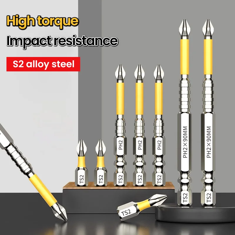 Vis de perceuse à main électrique croisée antidérapante, haute dureté et forte, 25/50/65/70/90/150mm, 6 pièces
