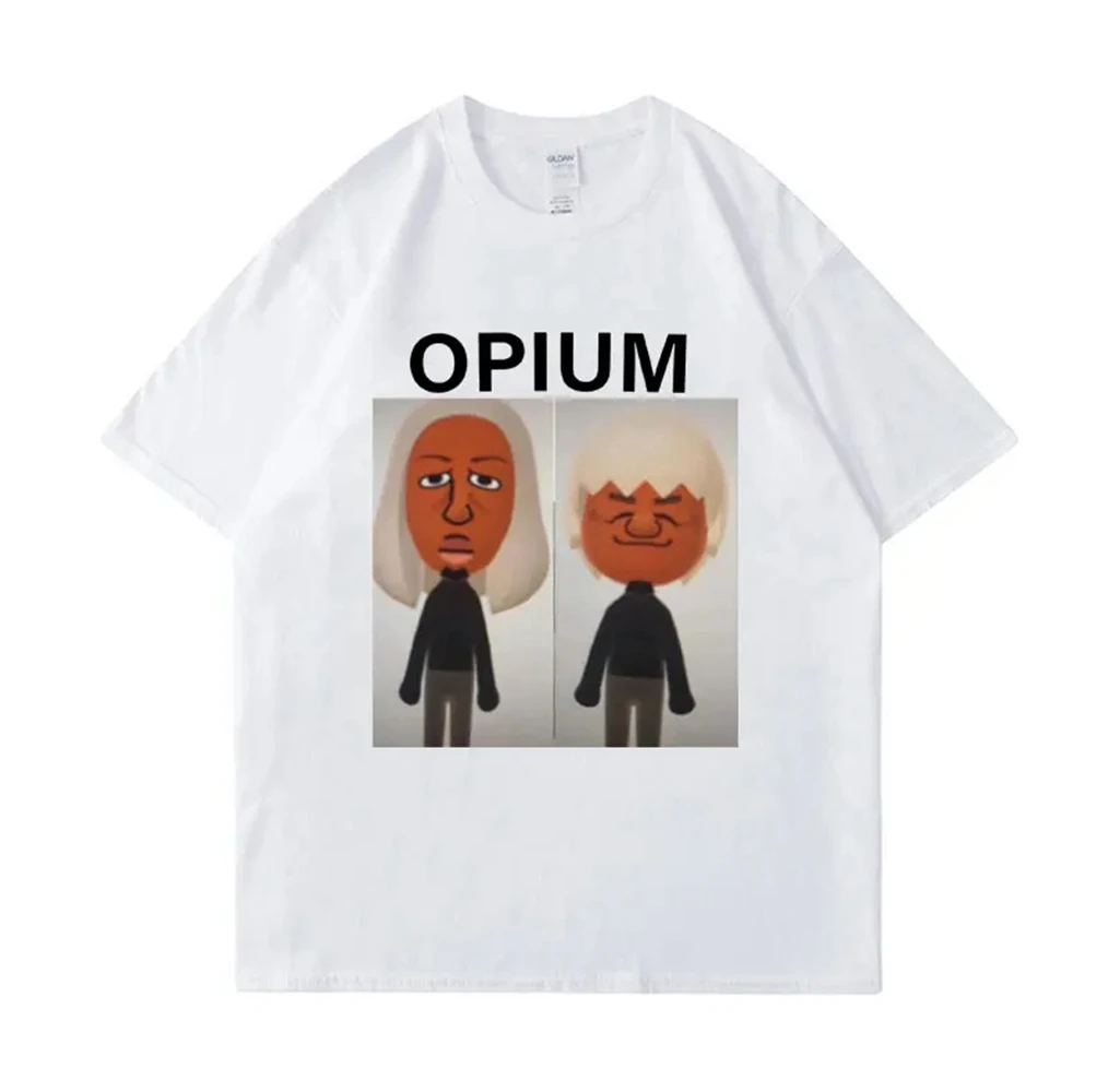 OPIUM Ken Carson Destroy Lonely T-Shirt Funny Wii Characters Meme Graphic T Shirts Men Cartoon Print T-shirt Male Tops 50604