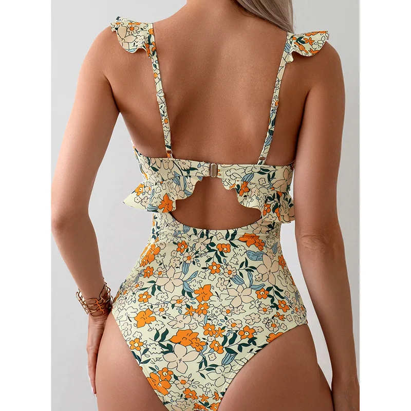 New Printed Tight-Fitting Fresh One-Piece Swimsuit Wholesale