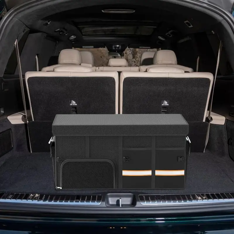 Multi Compartments Collapsible Car Trunk Organizer Anti Slip Compartment Boot Storage Organizer Car Trunk Storage Box For SUVs