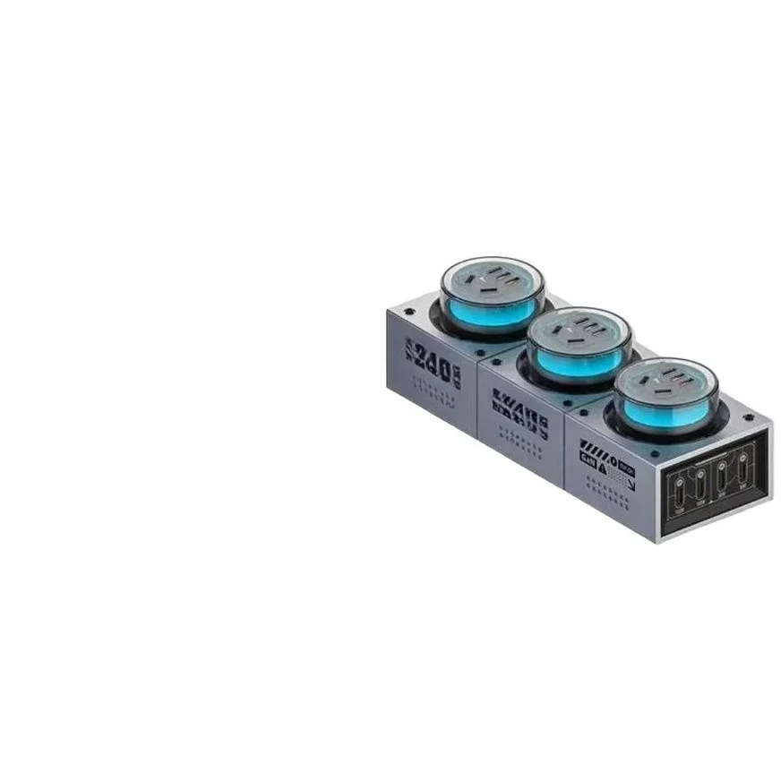 240W GaN mobile phone charger, super fast charging, desktop charging station with ambient light 7-port output