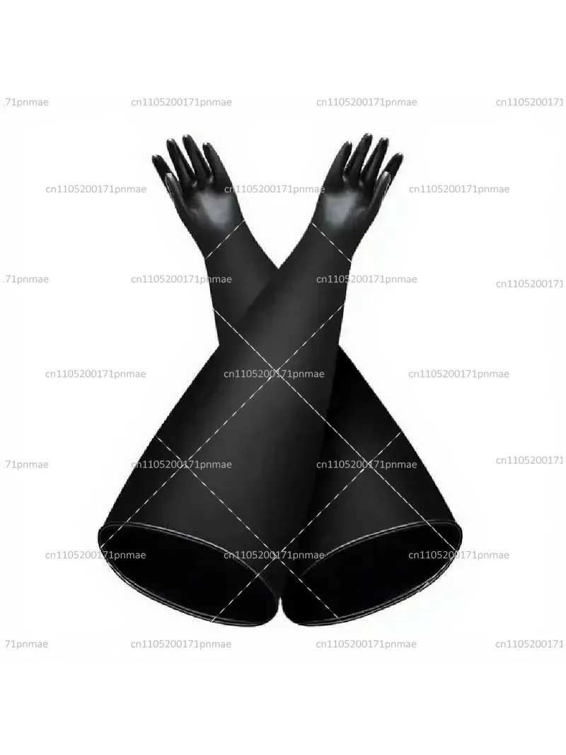 Acid Alkali Resistant Vacuum Box Gloves for Scientific Research Test Battery Factory Liquid Injection Operation