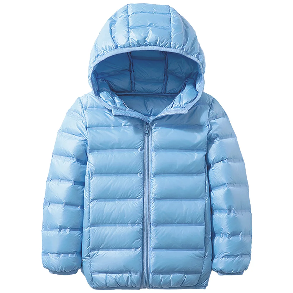 

Kids Down Cotton Jacket Solid Color Hooded Lightweight Warm Winter Coat Girls Boys School Outerwear Outdoor Puffer Coat