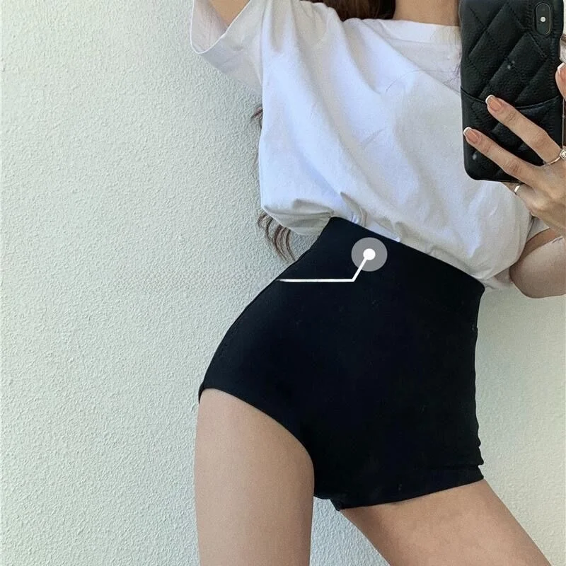 Black High-Waist Short Jeans Women's Base Layer Summer New Style Tight Fitting Denim Pants Butt Covering Super Short Hot Pants