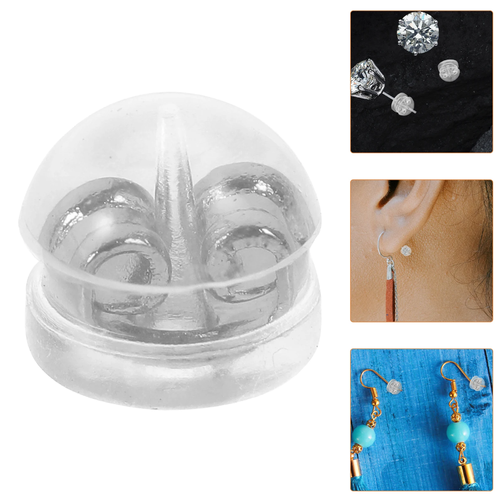 

50pcs Backs Replacement Platinum Plated Locking Stud Backs Durable Small Earring Parts For Diy Heavy Earrings Support Women