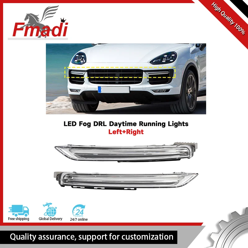 

95863118130 Для Porsche Cayenne 958 2015-2018 светодиодные дневные ходовые огни противотуманные фары 95863118230 левый и правый