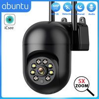 Mini PTZ Wifi Camera 4MP 2K ICsee Surveillance Camera 5X Digital Zoom HD Night Vision Human Detection Home Security Protection