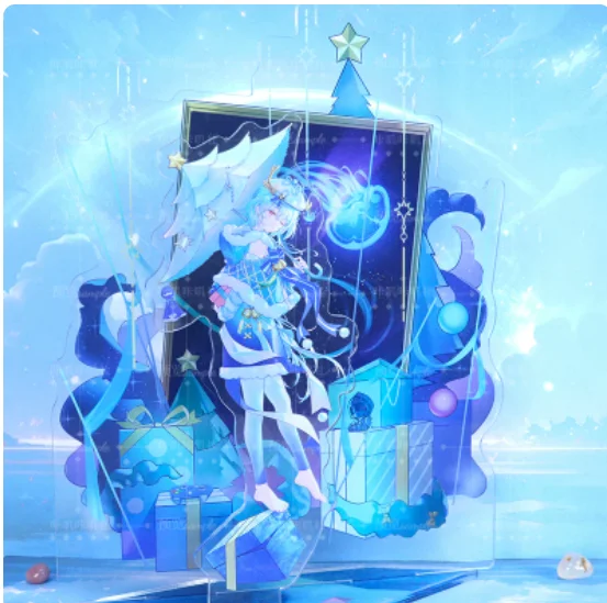 Japanese Anime Arknights Aquablue Stainless Acrylic Stand Figure Model Plate Cosplay Collection Desktop Decor Gifts KJKJ