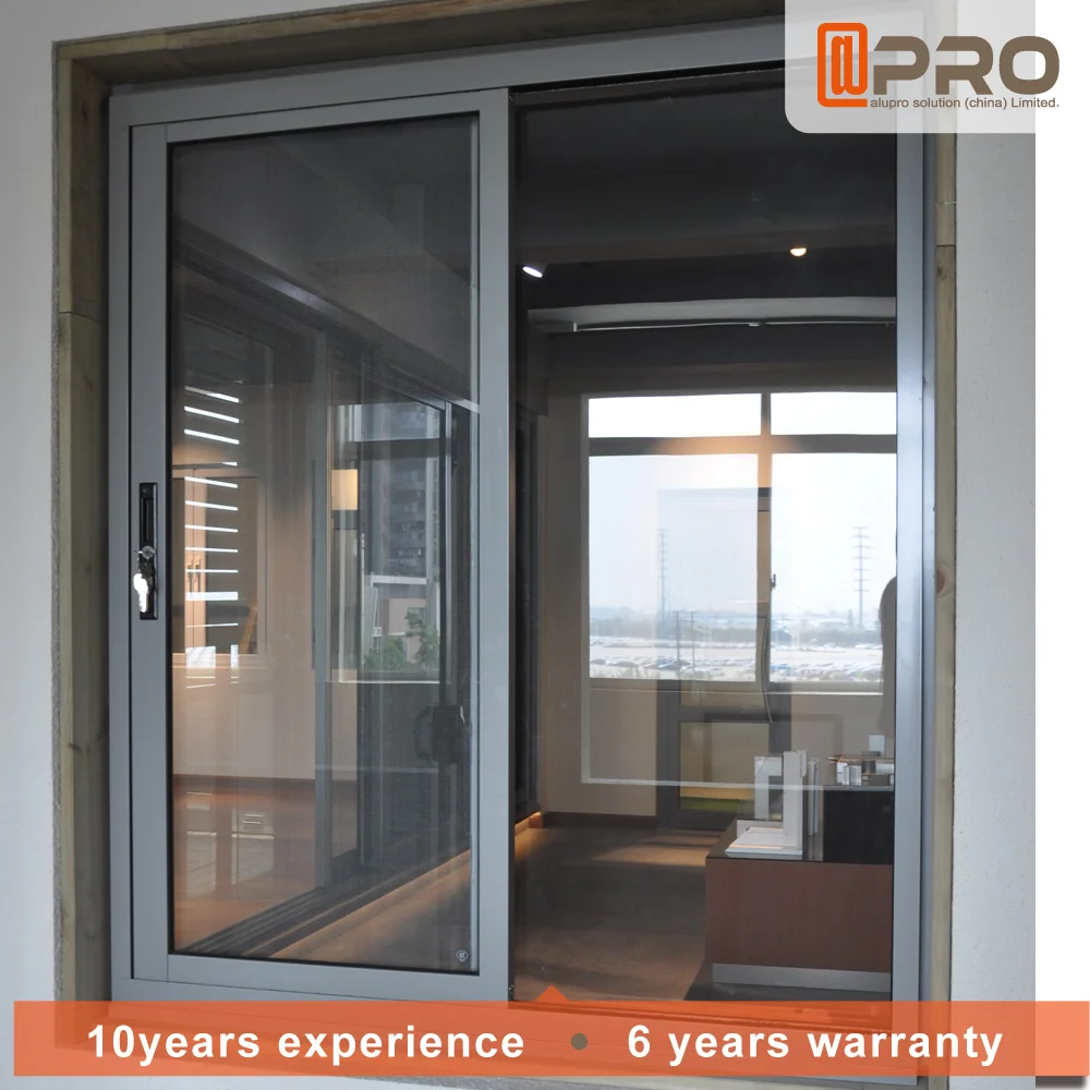 Latest Modern Sliding Window Sections Grill Design Tempered Glass Commercial French Aluminium Double Glass Office Sliding Window