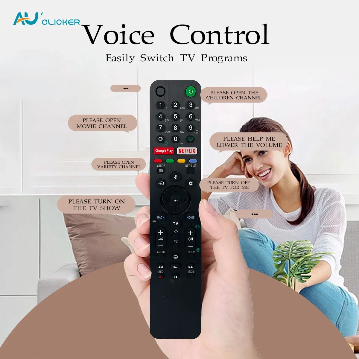 RMF-TX500E Smart TV Voice Replacement Remote Control for Sony 4K HD OLED TV KE-65XH9096 KD-75XG8505 KD-75XG8588 KD-75XG8596 etc