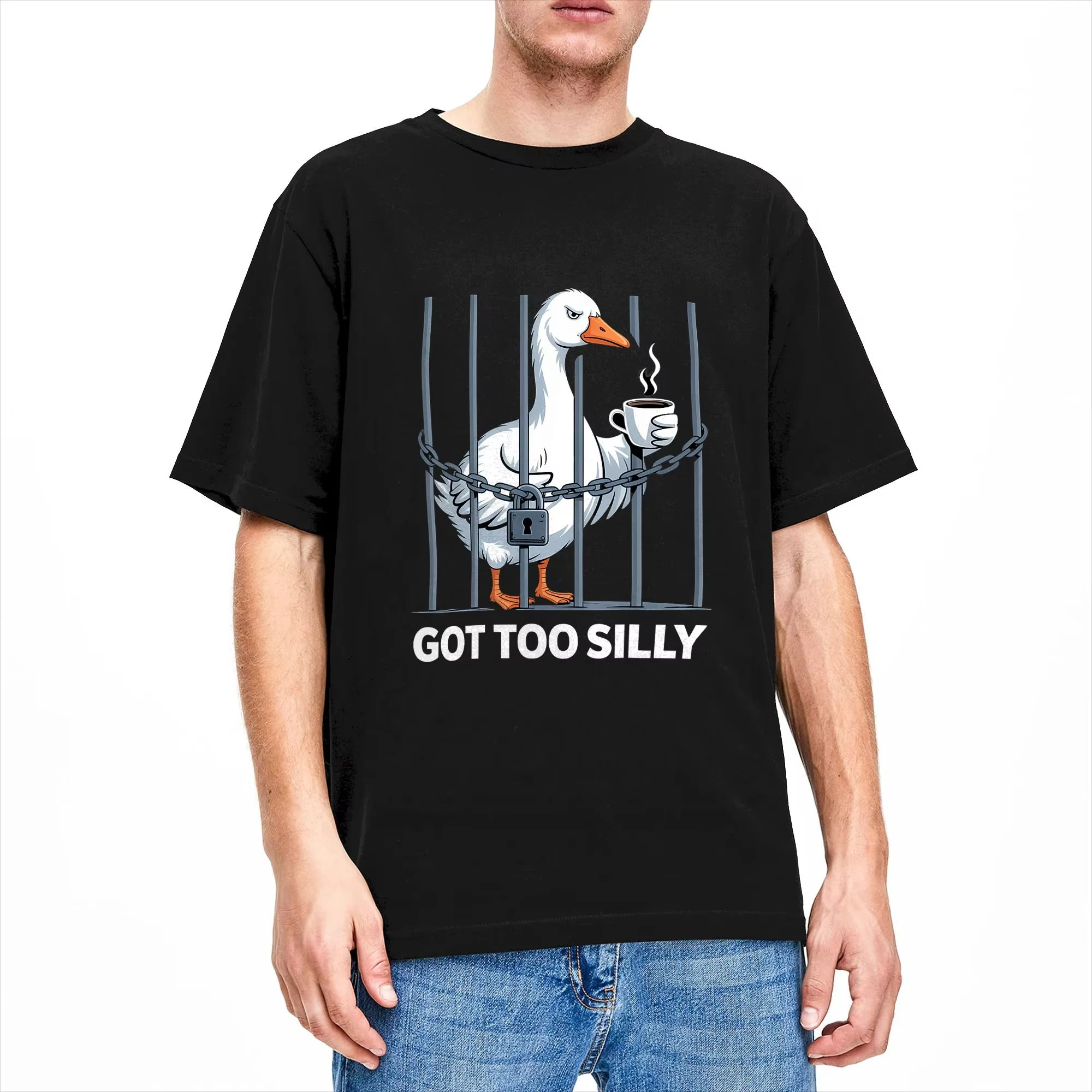 Men's Got Too Silly Humor Pun Funny Goose Lover T Shirts Cotton Clothes Summer Vintage Short Sleeves T Shirt O Neck Tshirt