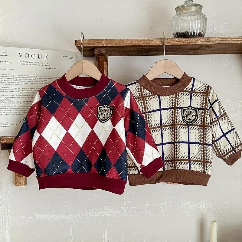 Herbst-Winter Kinder Fleece-Strickpullover Warme Freizeitpullover für Kinder Baby Jungen Mädchen Gefüttertes Unterhemd Neugeborenen-Strickwaren – Detail 4