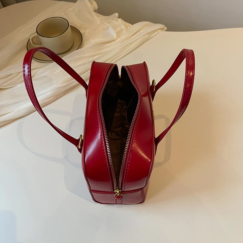 Small PU Leather Crossbody Bags with Short Handle for Women 2024 Summer Korean Fashion Shoulder Bags Lady Handbags and Purses