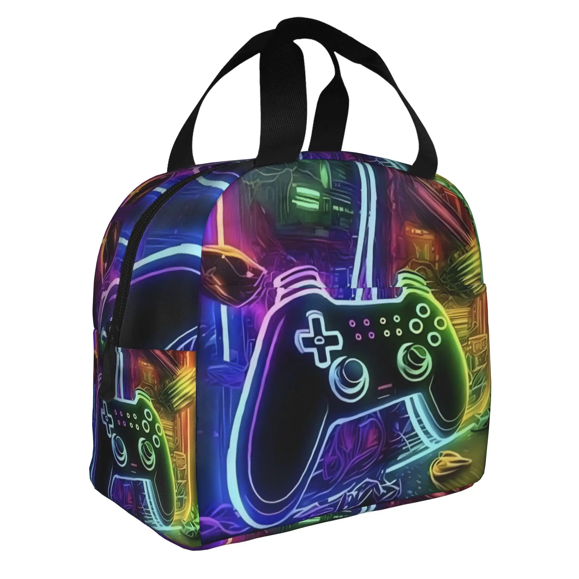 Custom Games Console Hand Controller Insulated Lunch Bag Resuable E-Sports Games Thermal Cooler Lunch Box Office Work School