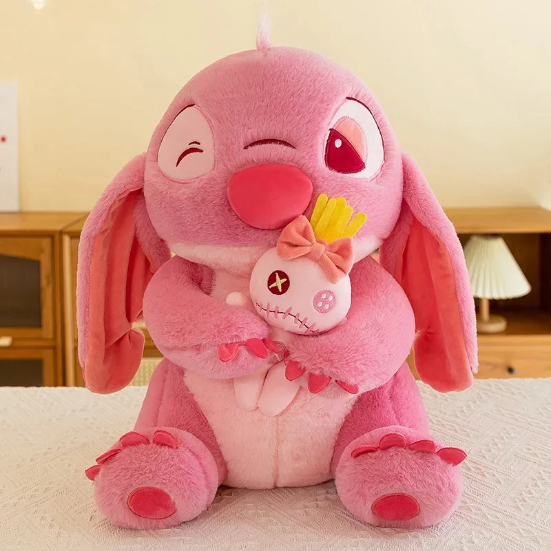 35/75cm Disney Lilo und Stich Plüschtiere Anime Plüsch Stoff Puppen Kawaii Engel Scrump Soft Pink ausgestopft Geschenk Kinder Weihnachten