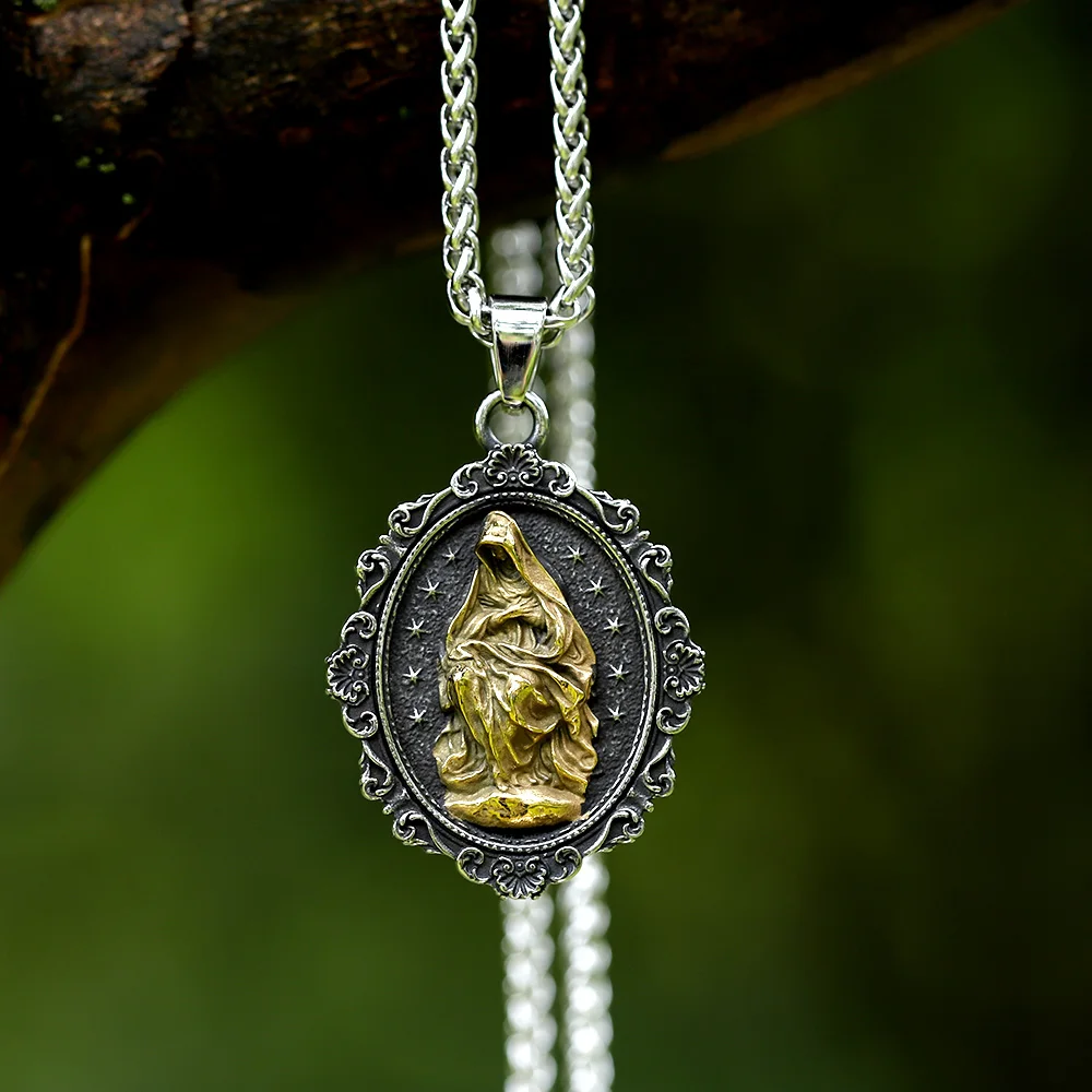 2023 new Men Stainless Steel virgin mary Pendant Necklaces Fashion Jewelry Creativity Chains Gifts religious free shipping