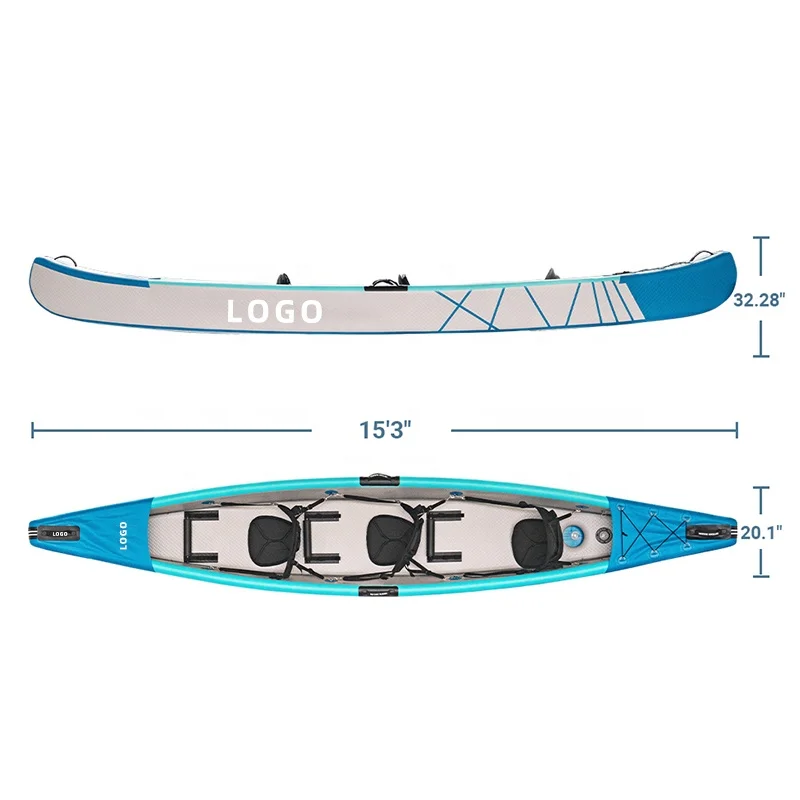 Inflatable 3 Person Fishing Paddle Kayak Manufacturer Drop Stitch Kayak