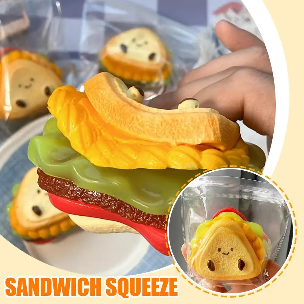 Extra Thick Sandwich Baby Stress Relief Pinch Toy TPR Material Soft Cute Design Decompression Squeeze Toy Anti-Stress Gi