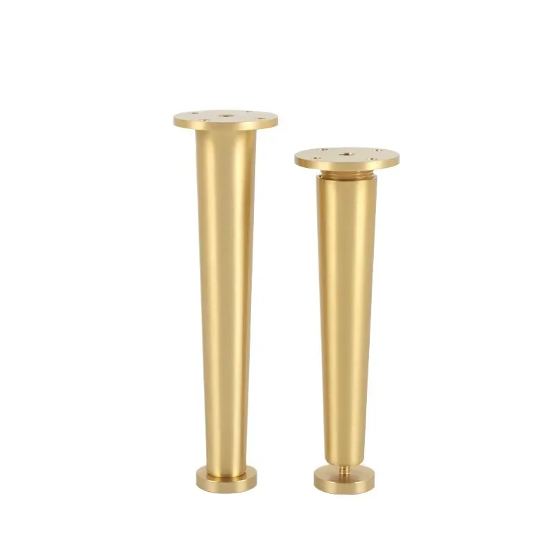 1Pcs Brass Taper Leg With Leveling Feet For Sofa Bed Furniture Cabinet