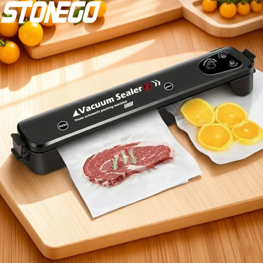 

Portable Automatic Vacuum Sealer Compact Food Saver with 15 Bags Kitchen Storage Essential